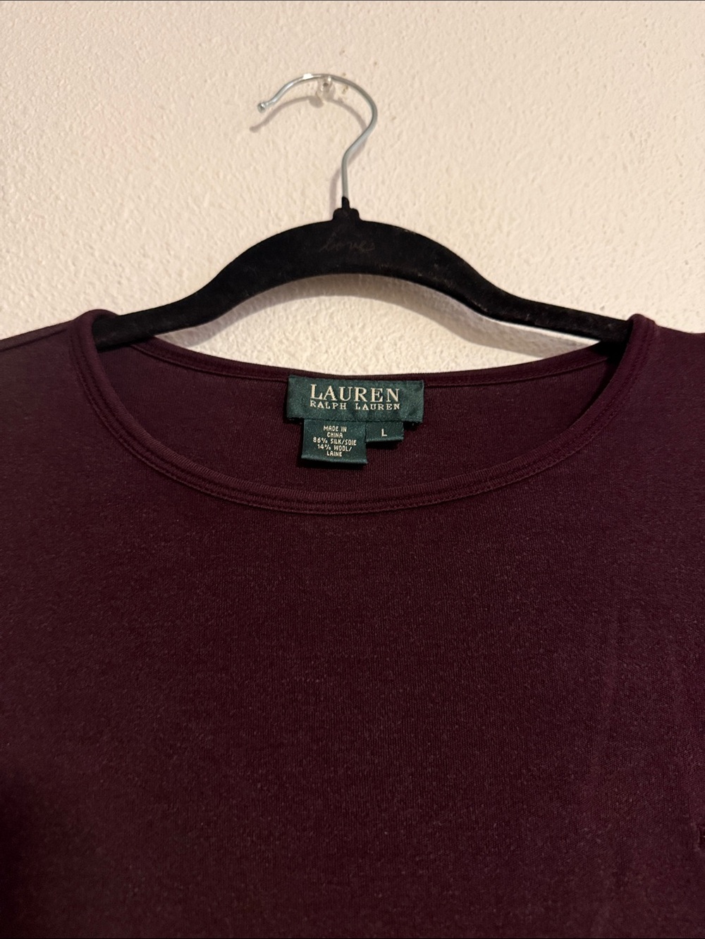 Lauren Ralph Lauren Plum Silk and Wool Long Sleeve - Picture 4 of 6